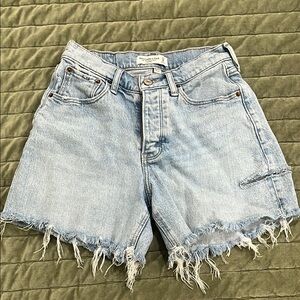 Abercrombie & Fitch Blue Jean Shorts Distressed Hem